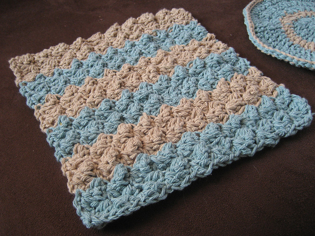 Bath Collection: Bark Sedge Stitch Washcloth