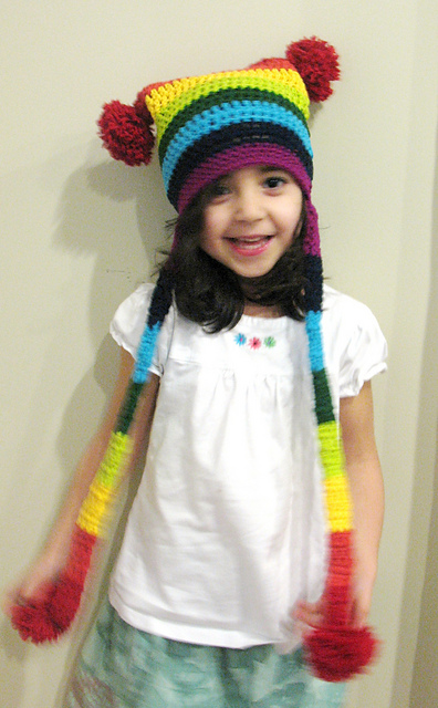 Rainbow Extravaganza Pom Pom Hat