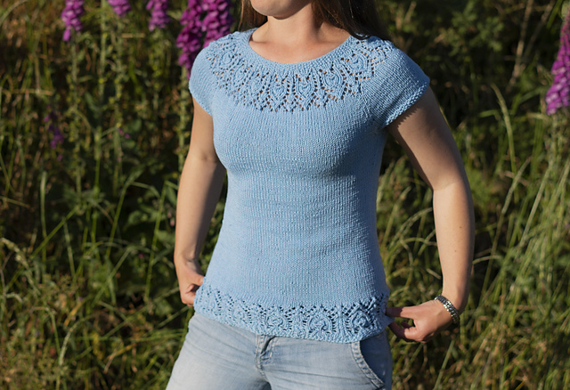 Zero Waste Bluebell Lace Top with no sewing up