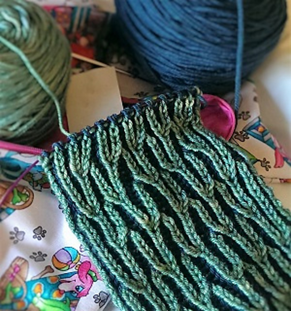 Learn 2 Color Brioche Scarf
