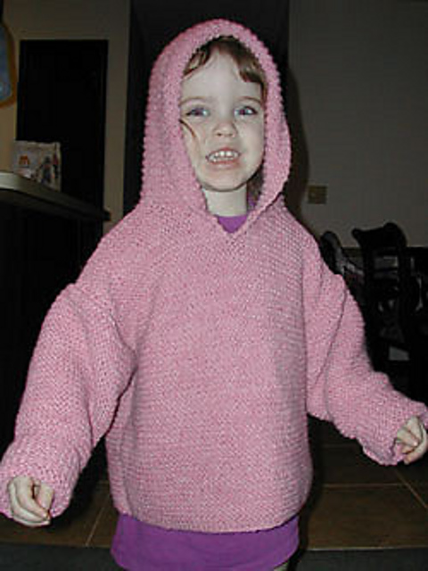 Garter Stitch Hooded Sweater Shirt