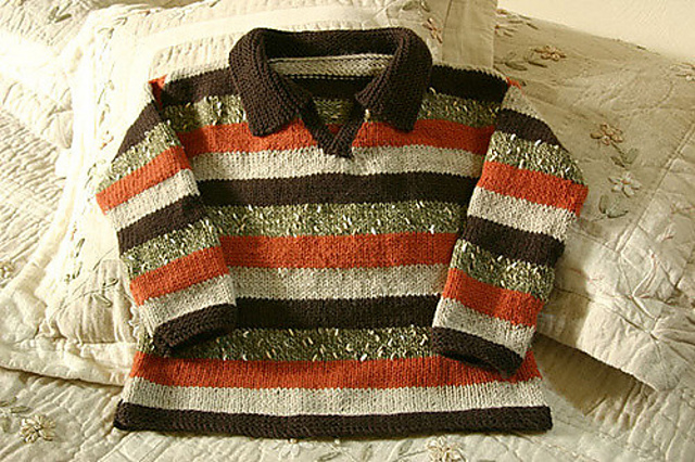 Design J - Striped Pullover and Cardigan