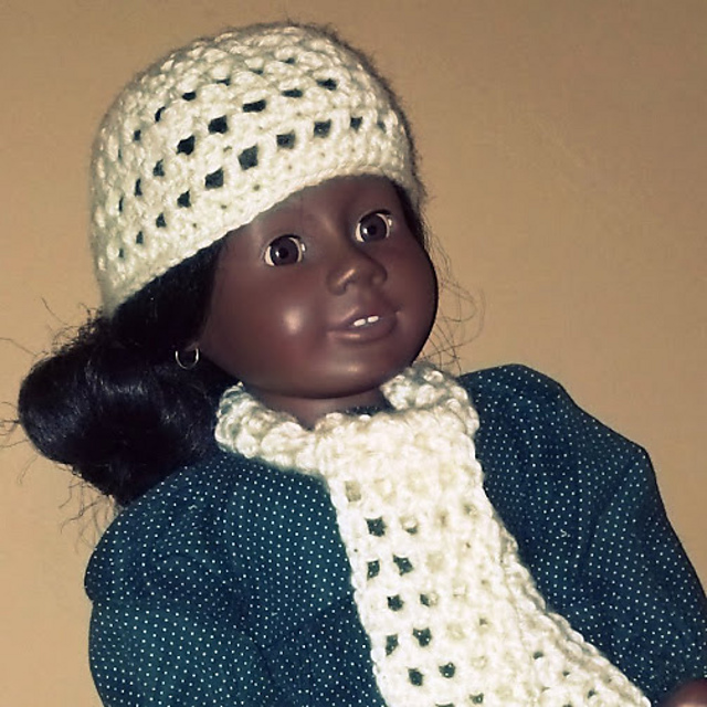 Winter Hat & Scarf for 18" Dolls
