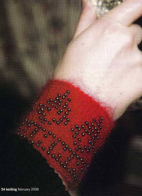 Beaded Knitting Wristlets or cuffs