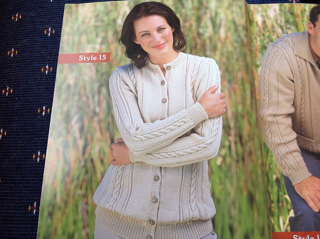 15. His and Her Aran Panel Jacket with neck and pocket options