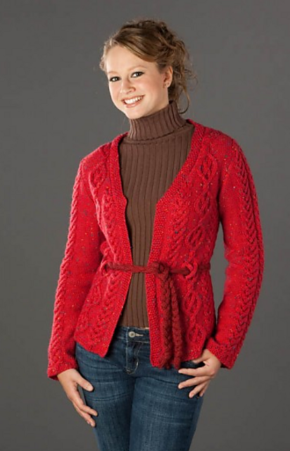 Belted Tweed Cable Jacket