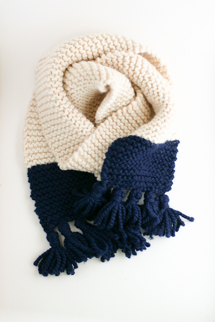 Ravelry: Tasseled Garter Stitch Color Block Scarf pattern by flax