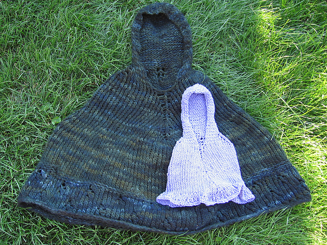 Hooded Capelet with Optional Fair-Isle motif