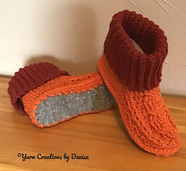 Braid Cuffed Boots on Felts
