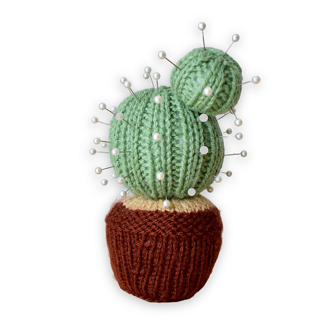 Ravelry Cactus Pincushion pattern by Amanda Berry