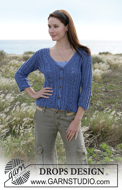 101-19 Cardigan with V-neck and textured border