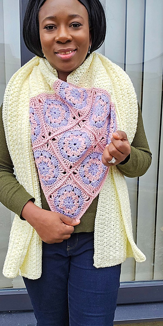 African Flower ruana wrap
