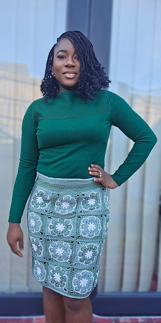 Ravelry: African Flower Granny Square Crochet Skirt pattern by