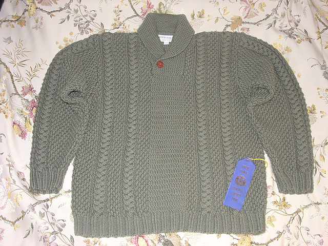 Man's Aran Jumper with shawl collar