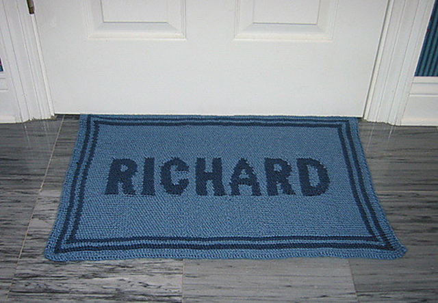 Personalized Rug for the Knitting Board