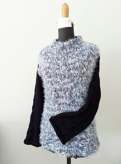 Bouclé blue jersey