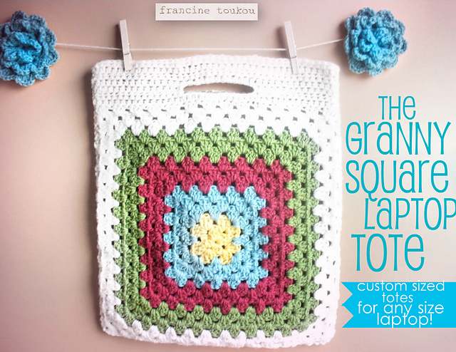 GRANNY SQUARE LAPTOP TOTE