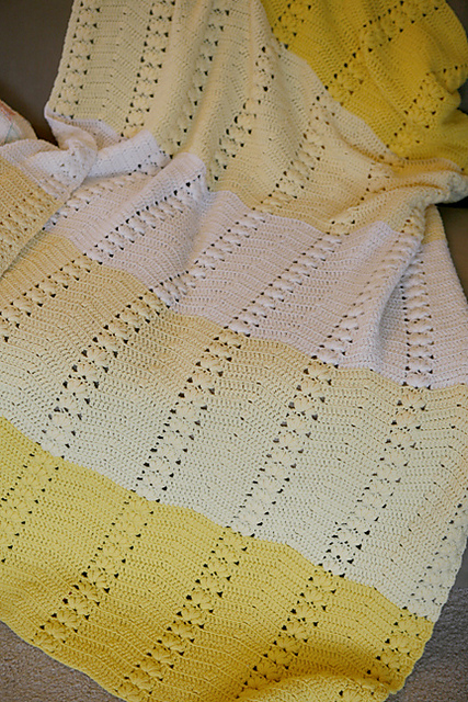 Crocheted Striped Afghan #742-2