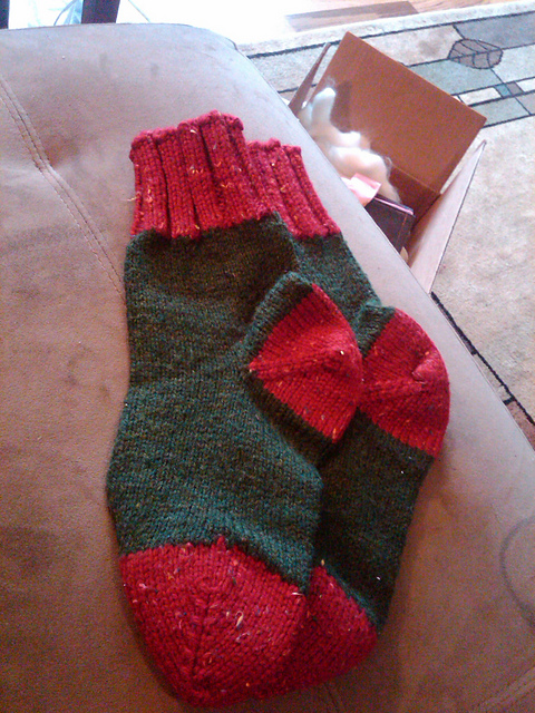 Round Worsted Weight Afterthought Heel Sock