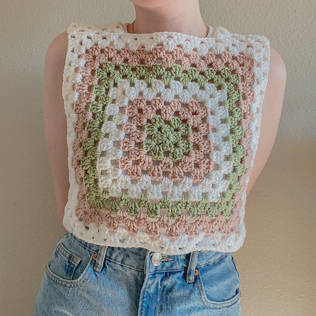 Ravelry: EASY 70's Crochet Granny Square Vest pattern by Heather Brooke