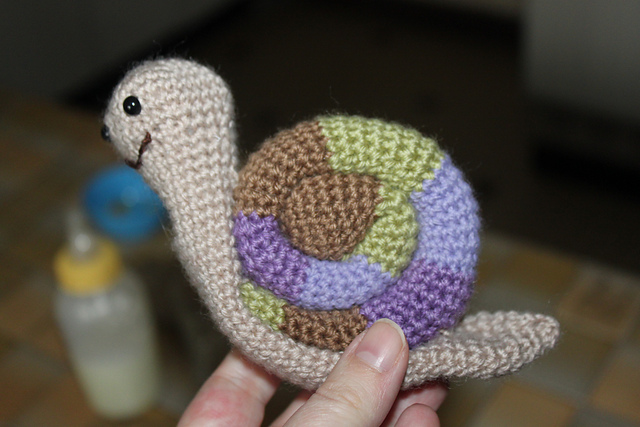snail in crochet, escargot au crochet