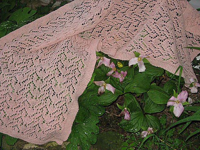 Pink Trillium Shawl