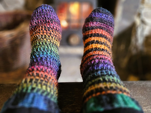 Tunisian Crochet Slipper Socks
