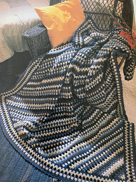 Biased Striped Crocheted Afghan