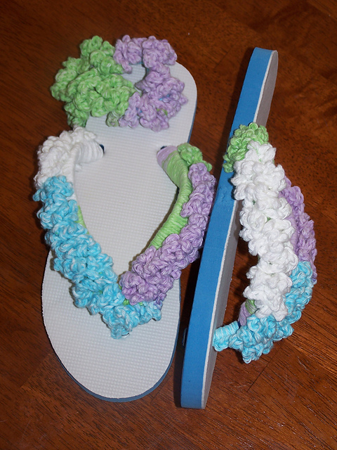 Crochet Flip Flops and Bonus Scrunchie