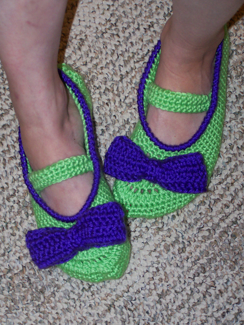 Mary Jane Bow Slippers for Adults
