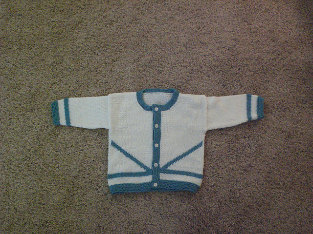 1173 Baby Cardigan with Racing Stripes