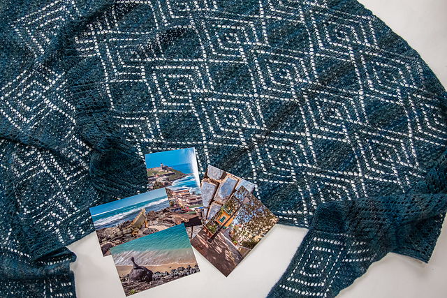 Blue Cobblestones Shawl