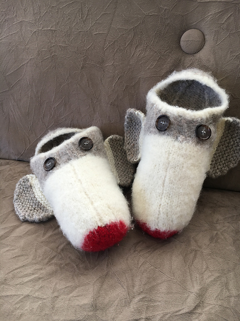 Monkey Felted Slippers for Adults