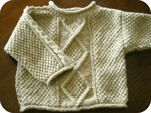 Pull à losanges et point de blé