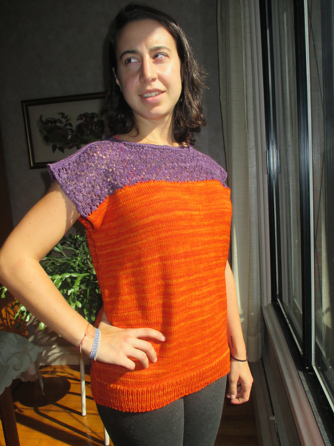Easy shoulder lace top