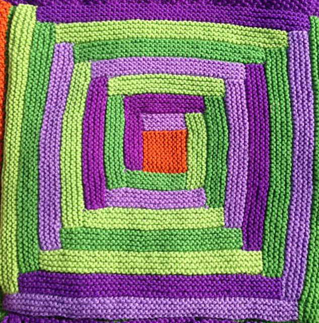 Year Long Afghan 2, Month 4: Log Cabin