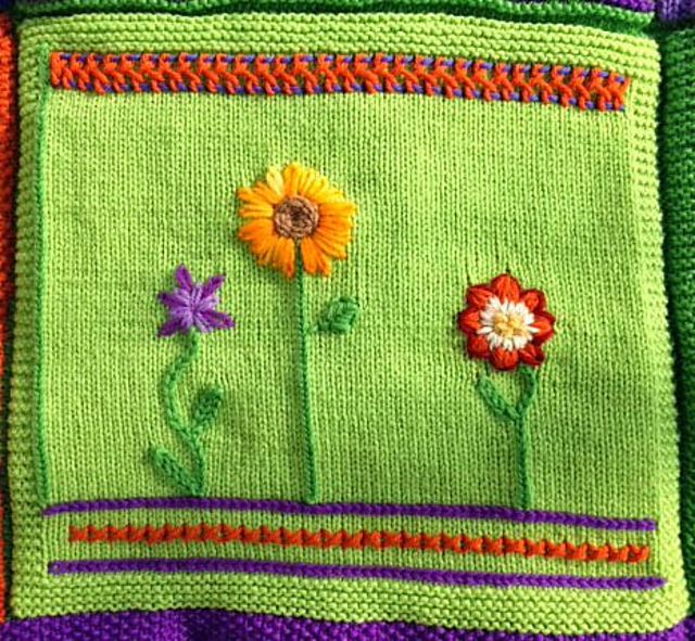 Year Long Afghan 2, Month 9: Embellishments