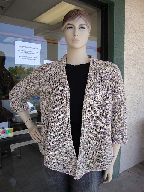 Bali-Luna Eyelet Rib Raglan Cardigan