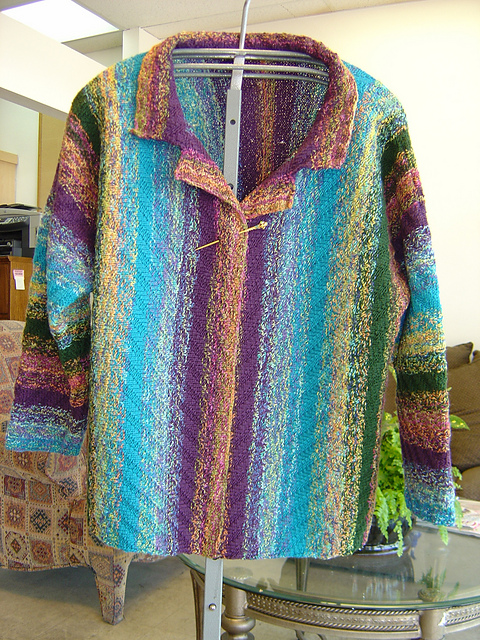 Sock Yarn Side-ways Striped Jacket