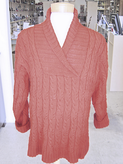 Merino 6 Cable Shawl-Collar Unisex Pullover