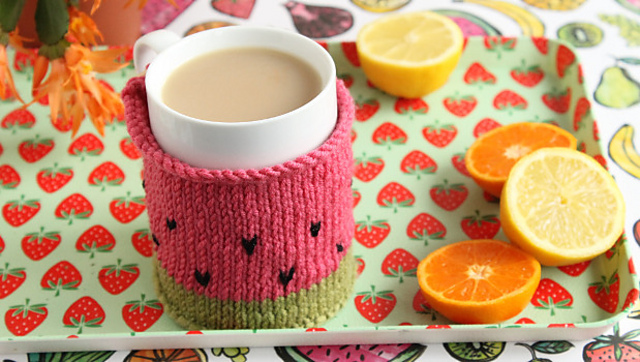 Watermelon mug cozy