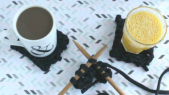 T-shirt yarn coaster