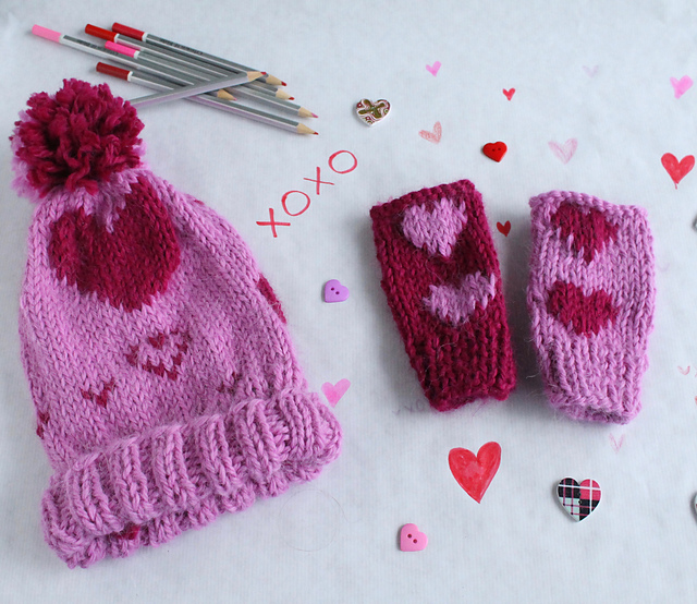 Valentine's pom pom hat for kids