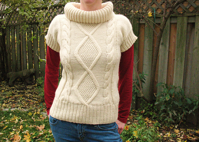 Design A - Cabled Short-Sleeved Sweater
