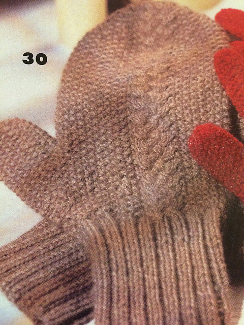 #30 Cabled Men's mittens