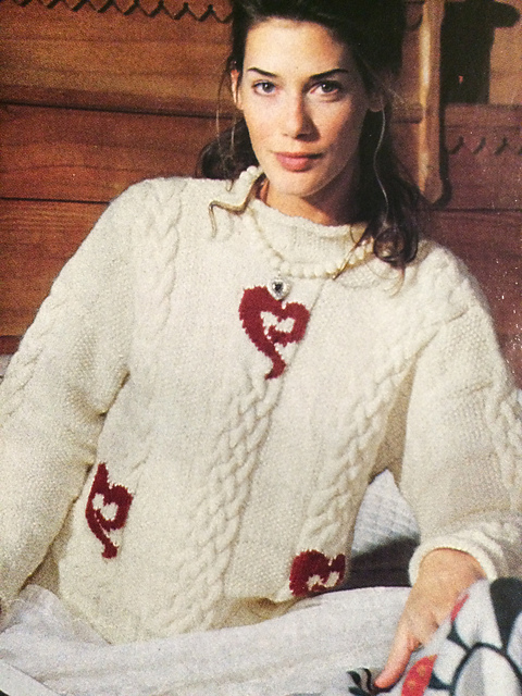 #17 Heart Motif Aran Pull