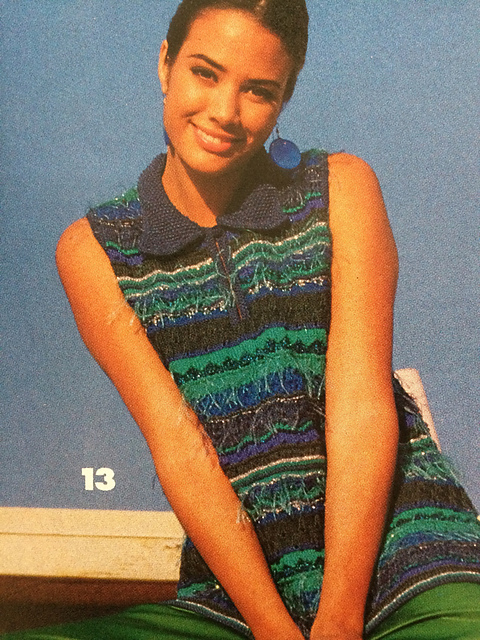#13 Sleeveless striped polo