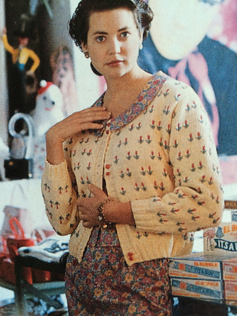 #14 Cropped Floral-Pattern Cardigan