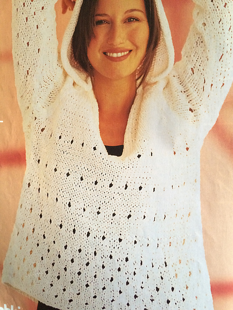 Eyelet Hooded Pullover