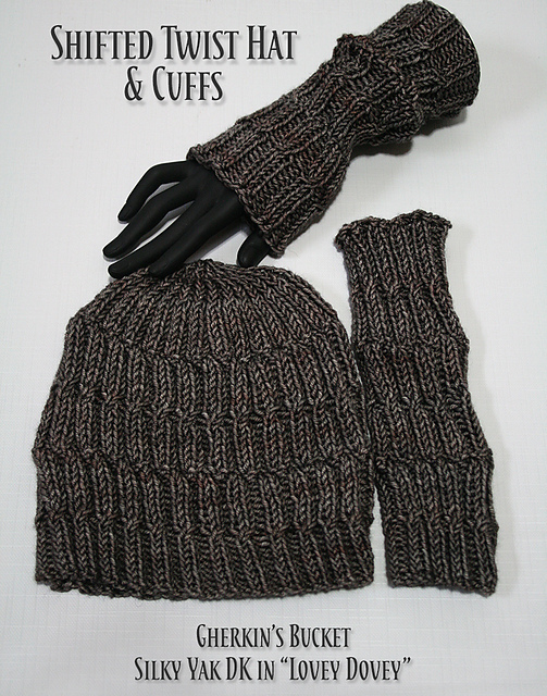 Shifted Twist Hat & Cuffs set